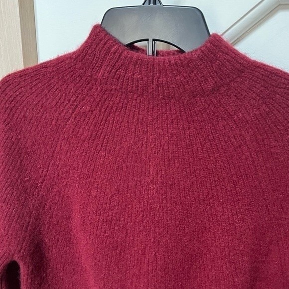 Everlane E1 Cashmere Ribbed Knit Mockneck Sweater Burgundy Size S - Picture 3 of 12